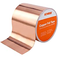 Kohree Cinta de Cobre Adhesiva Conductora 10M x 50mm copper foil Cinta de lámina para scalextric Cinta Adhesiva Cobre…